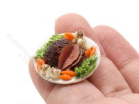 (image for) Miniature Roast Beef Platter for Dollhouses