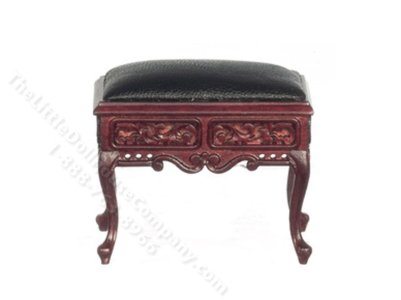 (image for) Miniature Victorian Organ Bench for Dollhouses - Mahogany