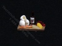 (image for) 1:24 Scale Miniature Wine and Cheese for Dollhouses