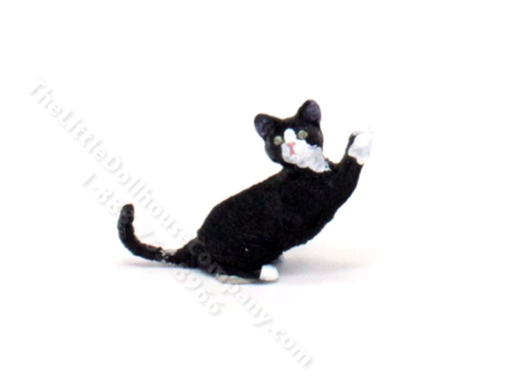 (image for) Dollhouse Miniature Black and White Cat
