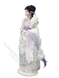 (image for) Vintage Miniature Handcrafted Regency Woman in Lilac
