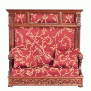 (image for) Miniature Walnut Hall Bench for Dollhouses