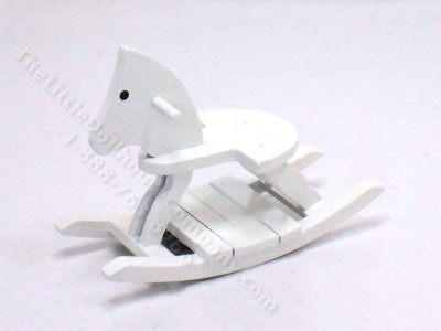 (image for) Miniature White Rocking Horse for Dollhouses