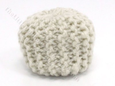 (image for) Miniature Grey Yarn Ottoman for Dollhouses