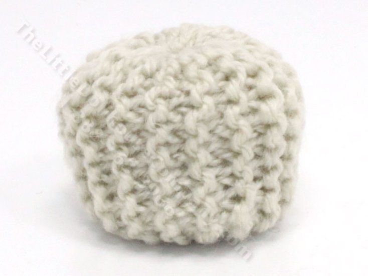 (image for) Miniature Grey Yarn Ottoman for Dollhouses