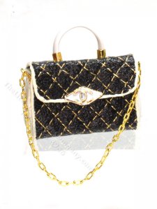 (image for) Miniature Chanel Black & White Leather Purse by Judith Blondell