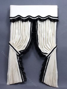 (image for) Miniature Cream Drapes and Valance for Dollhouses