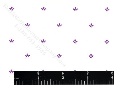 (image for) Purple Blossom Miniature Wallpaper for Dollhouses