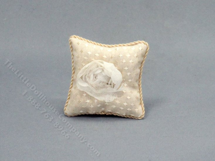 (image for) Miniature Pillow with Tulle Rose by Judith Blondell