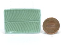 (image for) Miniature Green Ceramic Rectangular Leaf Plate