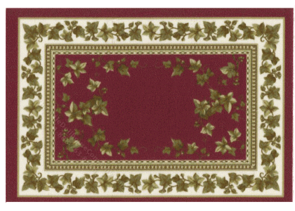 (image for) Miniature Extra Small Scale Red Rug with Ivy