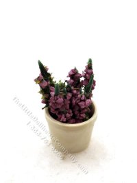 (image for) Miniature 3/4" Purple Flower Arrangement in Terracotta Pot
