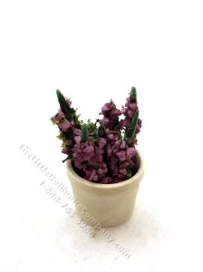 (image for) Miniature 3/4" Purple Flower Arrangement in Terracotta Pot