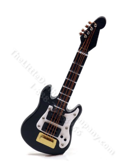 (image for) Miniature Black Strat Electric Guitar for Dollhouses