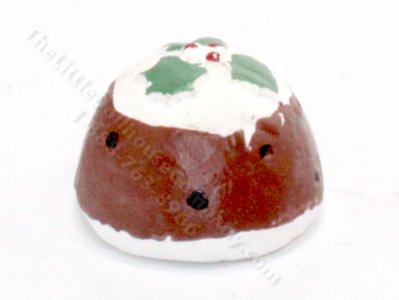 (image for) Miniature Christmas Figgy Pudding for Dollhouses