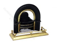(image for) Miniature Fireplace Insert and Fender Set for Dollhouses - Black & Brass