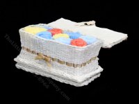 (image for) Miniature White Wicker Towel Trunk for Dollhouses