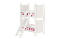 (image for) Miniature White Bunkbed with Ladder for Dollhouses