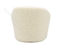 (image for) Miniature Faux Sherpa Round Chair for Dollhouses - White