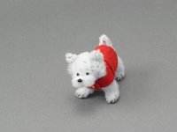 (image for) Miniature Terrier Dog in a Red Coat by Sue Wilkes