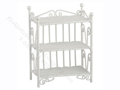 (image for) Miniature White Wire 3 Tier Shelving Unit for Dollhouses