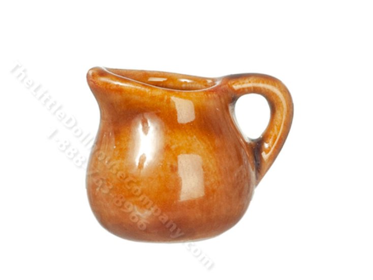 (image for) Miniature Brown Ceramic Pitcher for Dollhouses