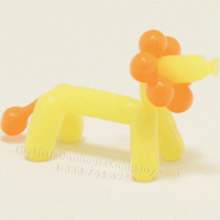 (image for) Miniature Decorative Yellow and Orange Balloon Lion