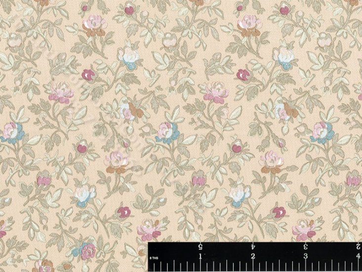 (image for) Metallic Floral Miniature Wallpaper for Dollhouses