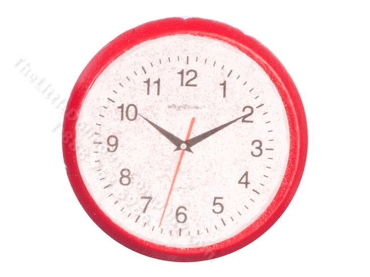(image for) Miniature Red Clock for Dollhouses