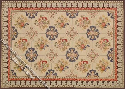 (image for) Dollhouse Scale Model French Style Rectangular Rug