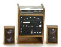 (image for) Dollhouse Scale Model Stereo with Speakers