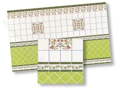 (image for) Dollhouse 1/2 Scale Model Green Wall Tiles
