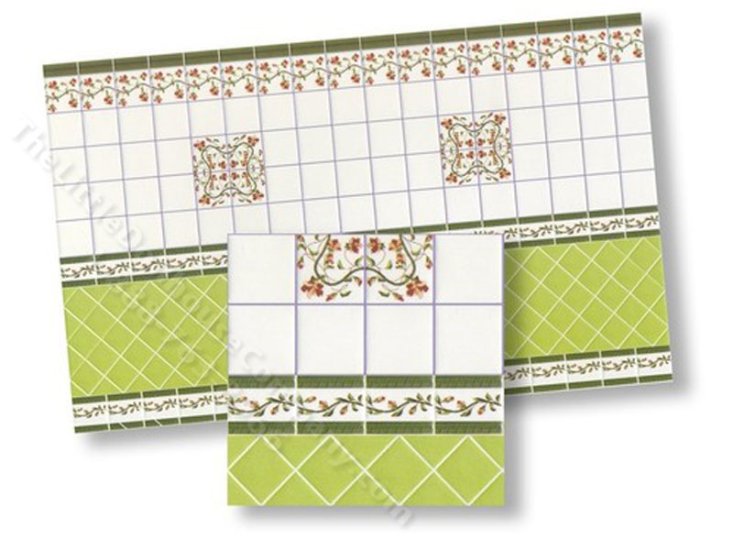(image for) Dollhouse 1/2 Scale Model Green Wall Tiles