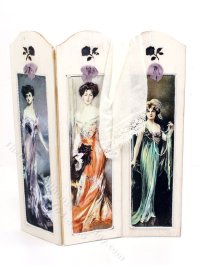 (image for) Miniature Edwardian Gown Dressing Screen for Dollhouses