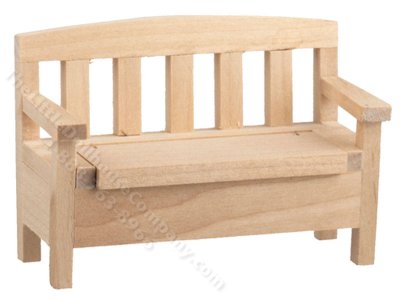 (image for) Miniature Storage Bench for Dollhouses, Unfinished