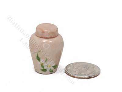 (image for) As Is Vintage Miniature Pink Lustre Jar with Lid for Dollhouses