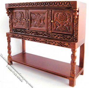 (image for) Miniature Walnut Tudor Credenza for Dollhouses