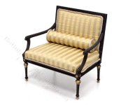(image for) Miniature Wide Mahogany Armchair for Dollhouses