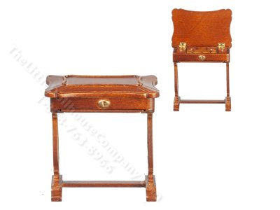(image for) Miniature Victorian Antique Chinese Sewing Box - Walnut
