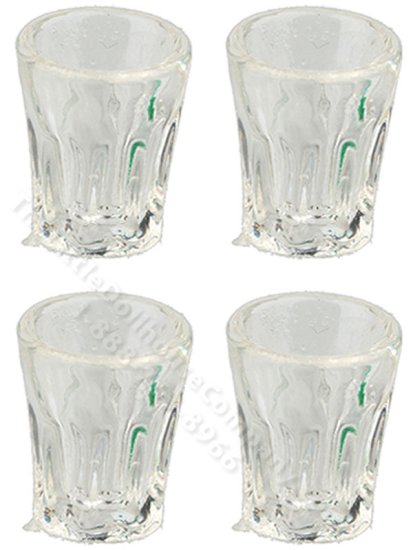(image for) Miniature Set of 4 Tumblers for Dollhouses