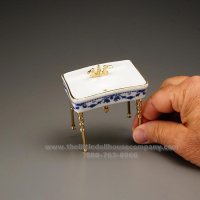 (image for) Miniature Single Sink- Blue Bow Design for Dollhouses