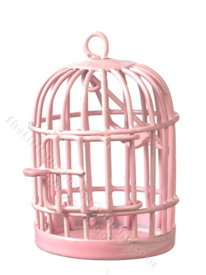 (image for) Miniature Pink Birdcage for Dollhouses