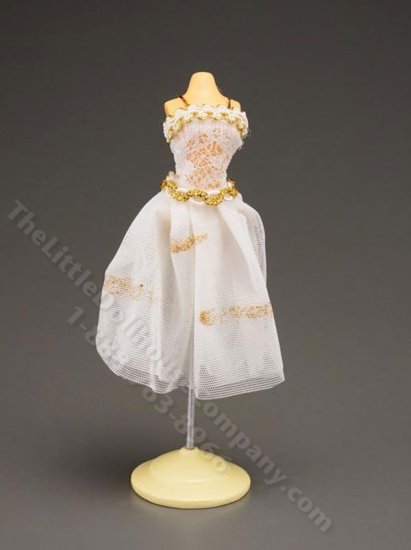 (image for) Miniature Dressmaker's Dummy with Gold/White Dress