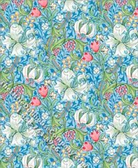 (image for) Victorian Lilies Pattern Miniature Wallpaper for Dollhouses