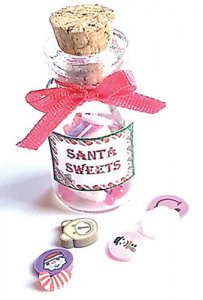 (image for) Miniature Glass Santa Candy Jar For Dollhouses