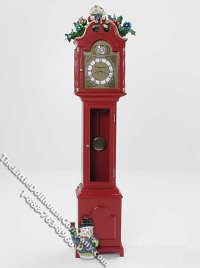 (image for) Miniature Christmas Themed Grandfather Clock for Dollhouses