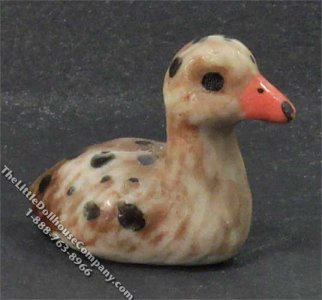 (image for) Miniature Porcelain Spotted Duck for Dollhouses