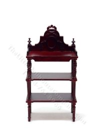 (image for) Miniature Ornate Floor Shelf for Dollhouses - Mahogany