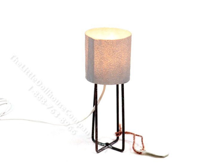 (image for) Miniature 12V Silver Drum Table/Floor Lamp for Dollhouses