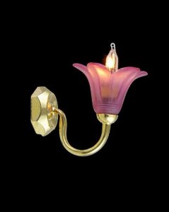 (image for) Miniature 12v Cranberry Shade Wall Lamp for Dollhouses